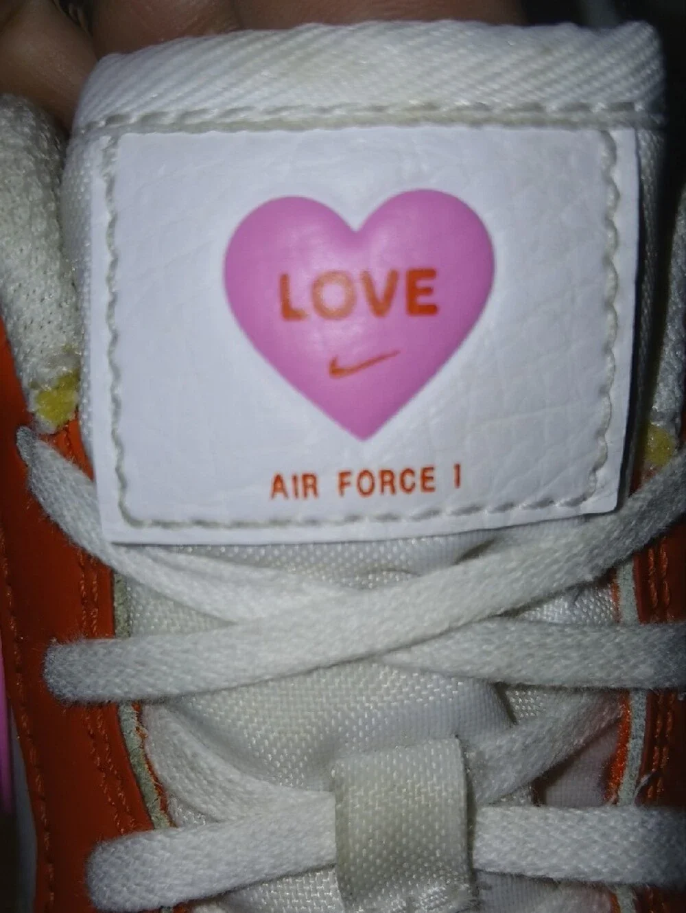 Kids Nike Air Force 1 Lv8 Valentine's Day Orange Pink Hearts Sz: 6.5
